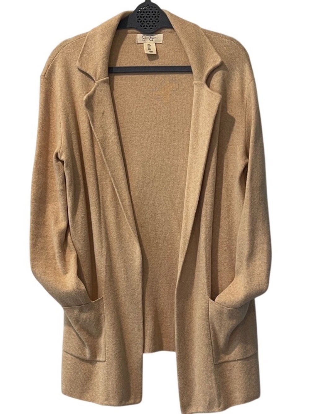 Jessica Simpson Camel Open-Front Knit Cardigan